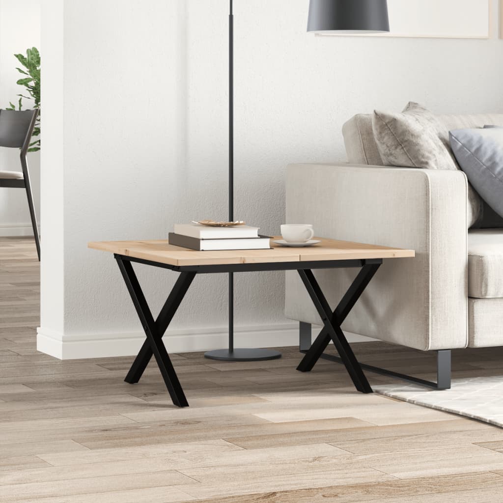 Salongbord X-Ramme 60X60X40 Cm Heltre Furu Og Stål