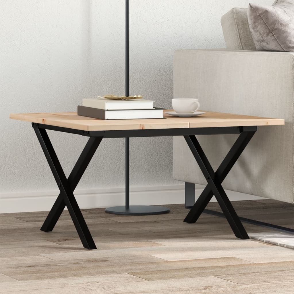 Salongbord X-Ramme 60X60X40 Cm Heltre Furu Og Stål