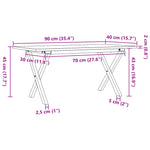 Salongbord X-Ramme 90X40X45 Cm Heltre Furu Og Stål
