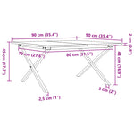 Salongbord X-Ramme 90X90X45 Cm Heltre Furu Og Stål