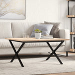 Salongbord X-Ramme 90X90X45 Cm Heltre Furu Og Stål