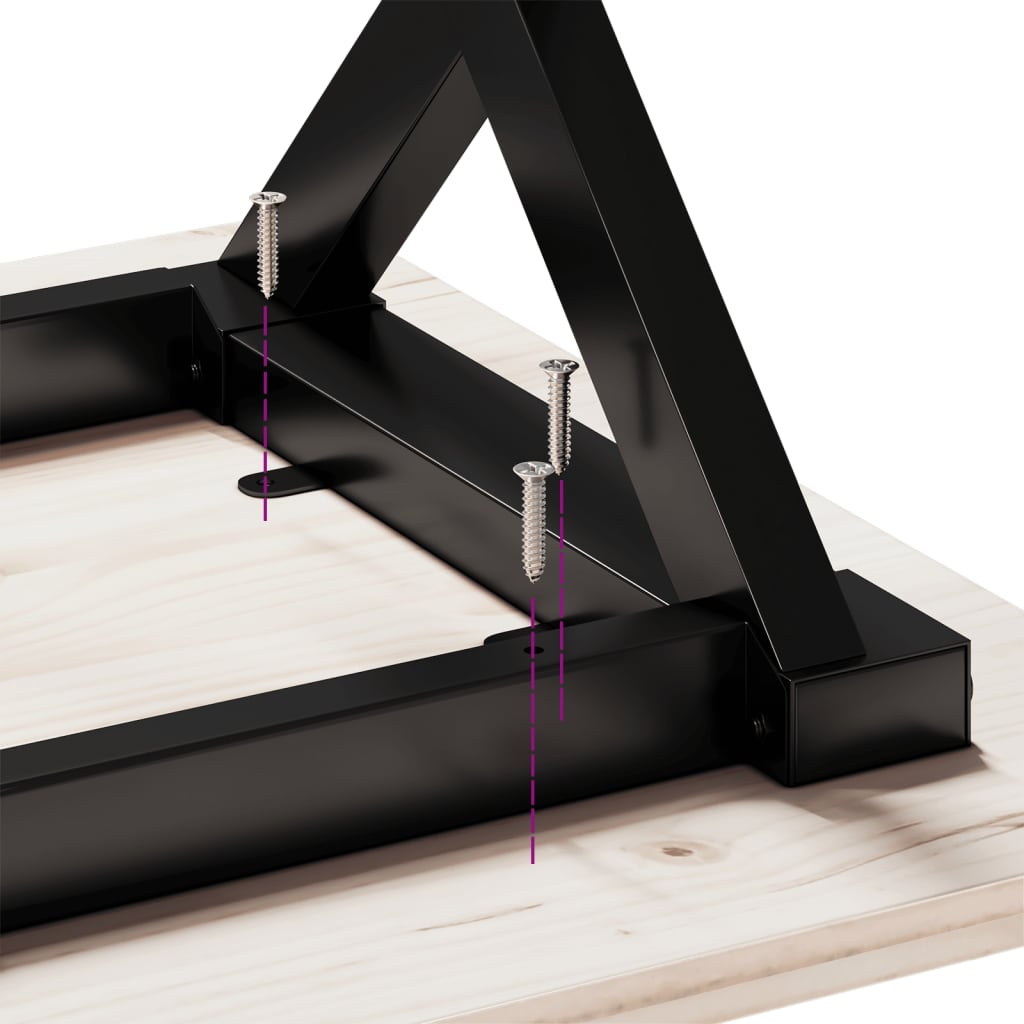 Salongbord X-Ramme 160X40X45 Cm Heltre Furu Og Stål