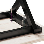 Salongbord X-Ramme 160X40X45 Cm Heltre Furu Og Stål