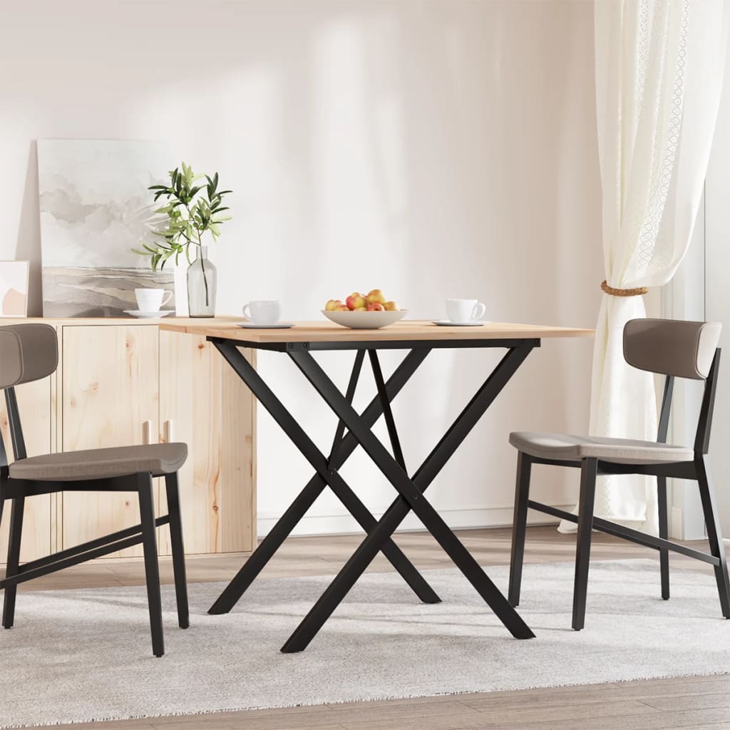 Salongbord X-Ramme 90X90X75 Cm Heltre Furu Og Stål