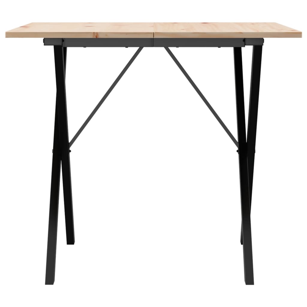 Salongbord X-Ramme 90X90X75 Cm Heltre Furu Og Stål