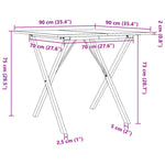 Salongbord X-Ramme 90X90X75 Cm Heltre Furu Og Stål