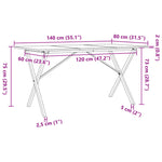 Salongbord X-Ramme 140X80X75 Cm Heltre Furu Og Stål