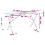 Spisebord X-Ramme 160X80X75 Cm Heltre Furu Og Stål