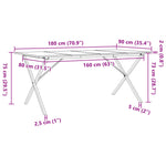 Spisebord X-Ramme 180X90X75 Cm Heltre Furu Og Stål