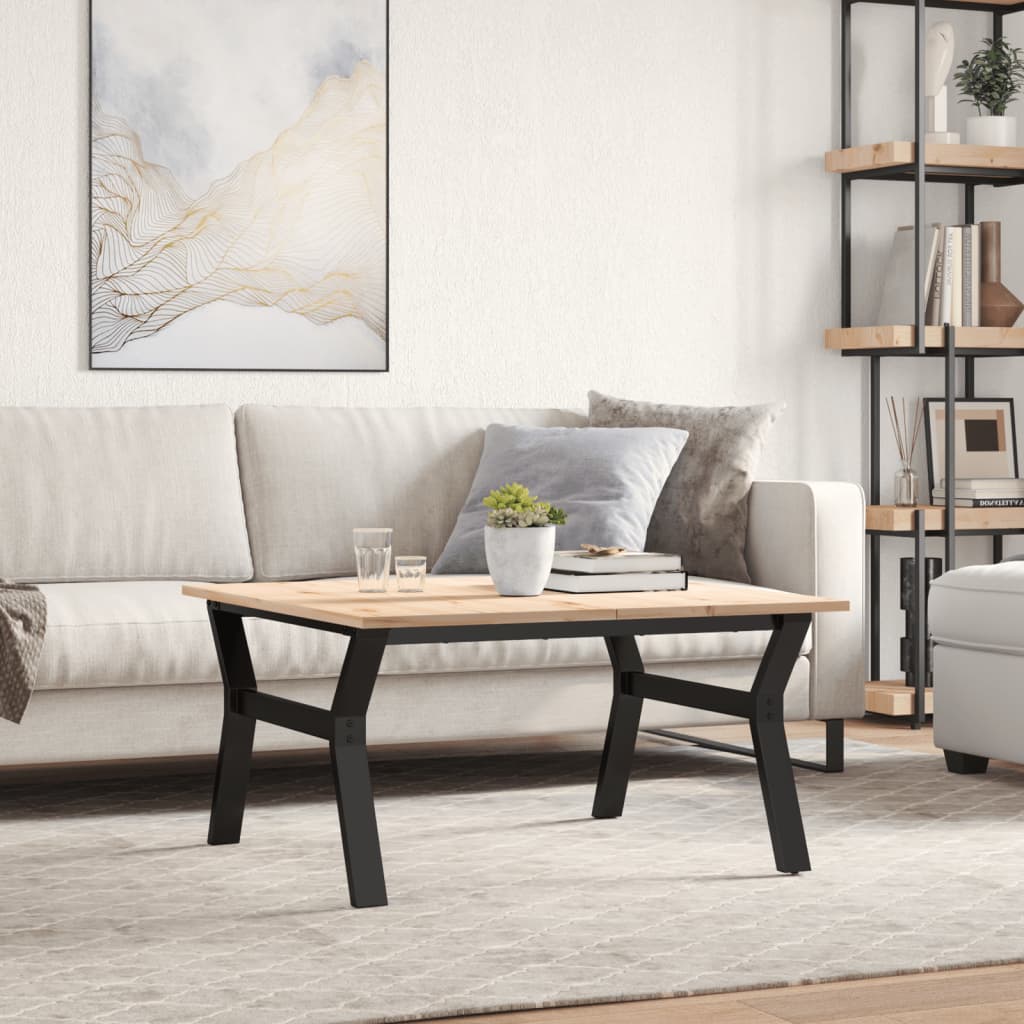 Salongbord Y-Ramme 90X90X45 Cm Heltre Furu Og Stål