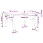 Salongbord Y-Ramme 90X90X45 Cm Heltre Furu Og Stål