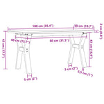 Salongbord Y-Ramme 100X50X45 Cm Heltre Furu Og Stål