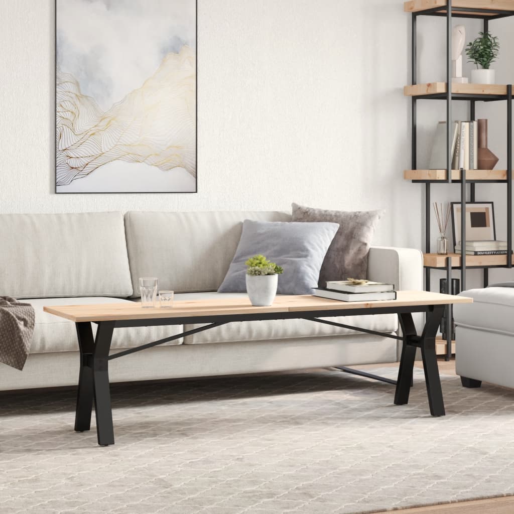 Salongbord Y-Ramme 160X40X45 Cm Heltre Furu Og Stål