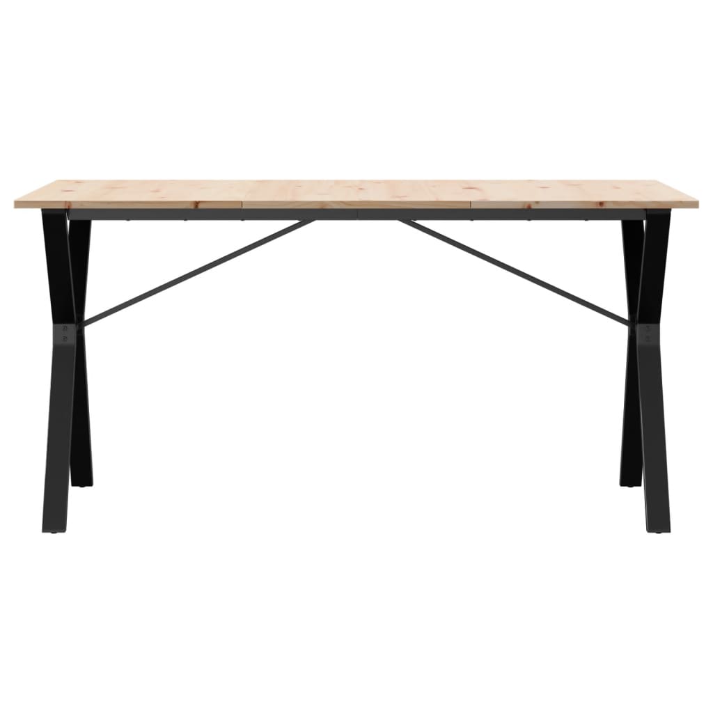 Spisebord Y-Ramme 140X80X75 Cm Heltre Furu Og Stål