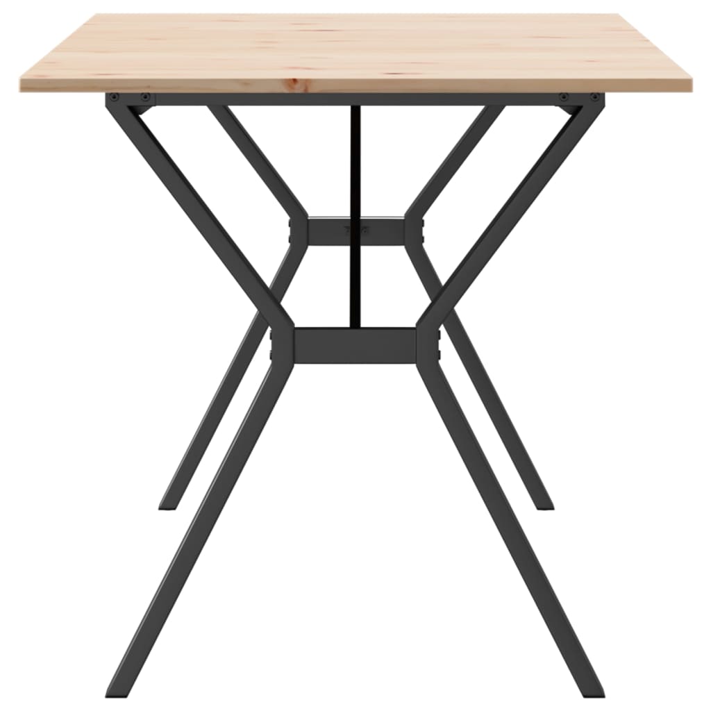 Spisebord Y-Ramme 140X80X75 Cm Heltre Furu Og Stål