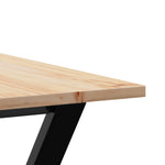 Spisebord Y-Ramme 140X80X75 Cm Heltre Furu Og Stål