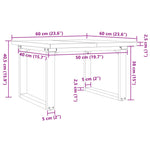 Salongbord O-Ramme 60X60X40,5 Cm Heltre Furu Og Stål