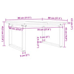 Salongbord O-Ramme 80X80X45,5 Cm Heltre Furu Og Stål