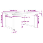 Salongbord O-Ramme 90X90X45,5 Cm Heltre Furu Og Stål