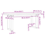 Salongbord O-Ramme 110X40X45,5 Cm Heltre Furu Og Stål