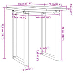 Spisebord O-Ramme 70X70X75,5 Cm Heltre Furu Og Stål