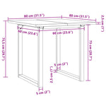 Spisebord O-Ramme 80X80X75,5 Cm Heltre Furu Og Stål