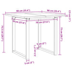 Spisebord O-Ramme 90X90X75,5 Cm Heltre Furu Og Stål