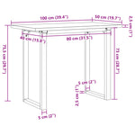 Spisebord O-Ramme 100X50X75,5 Cm Heltre Furu Og Stål
