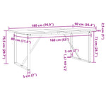 Spisebord O-Ramme 180X90X75,5 Cm Heltre Furu Og Stål