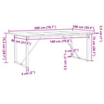 Spisebord O-Ramme 200X100X75,5 Cm Heltre Furu Og Stål