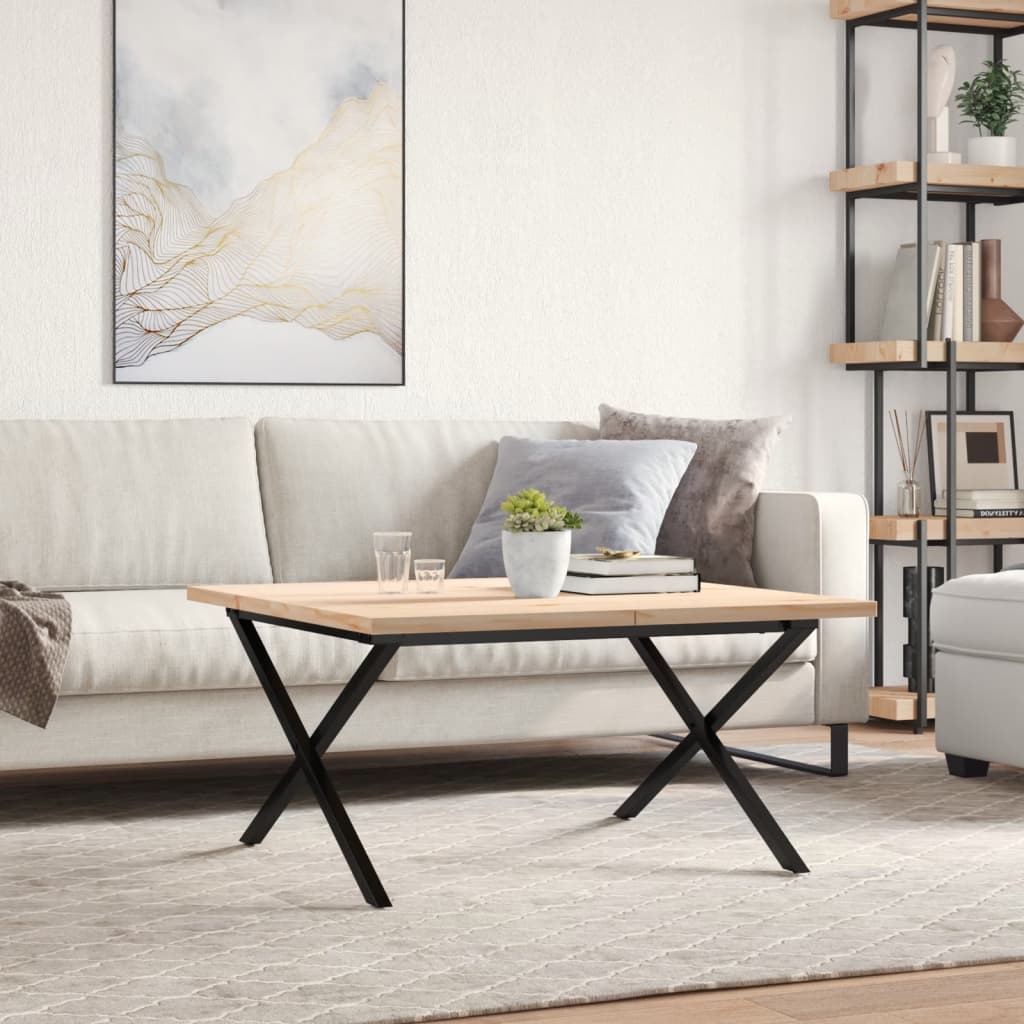 Salongbord X-Ramme 90X90X45,5 Cm Heltre Furu Og Stål