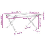 Salongbord X-Ramme 90X90X45,5 Cm Heltre Furu Og Stål