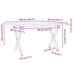 Salongbord X-Ramme 100X50X45,5 Cm Heltre Furu Og Stål