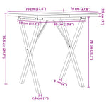Spisebord X-Ramme 70X70X75,5 Cm Heltre Furu Og Stål