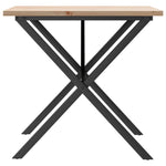 Spisebord X-Ramme 90X90X75,5 Cm Heltre Furu Og Stål