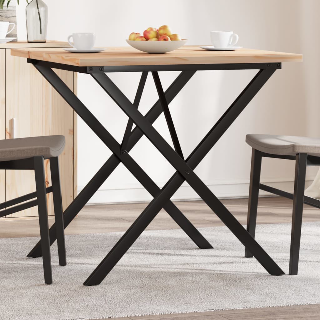 Spisebord X-Ramme 90X90X75,5 Cm Heltre Furu Og Stål