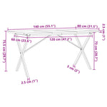 Spisebord X-Ramme 140X80X75,5 Cm Heltre Furu Og Stål