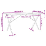 Spisebord X-Ramme 160X80X75,5 Cm Heltre Furu Og Stål