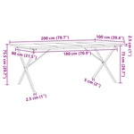 Spisebord X-Ramme 200X100X75,5 Cm Heltre Furu Og Stål