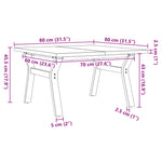 Salongbord Y-Ramme 80X80X45,5 Cm Heltre Furu Og Stål