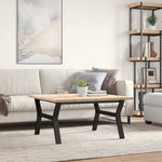 Salongbord Y-Ramme 90X90X45,5 Cm Heltre Furu Og Stål