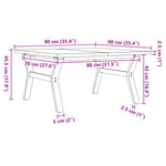 Salongbord Y-Ramme 90X90X45,5 Cm Heltre Furu Og Stål