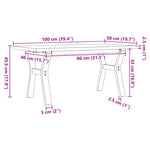 Salongbord Y-Ramme 100X50X45,5 Cm Heltre Furu Og Stål
