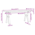 Salongbord Y-Ramme 110X40X45,5 Cm Heltre Furu Og Stål