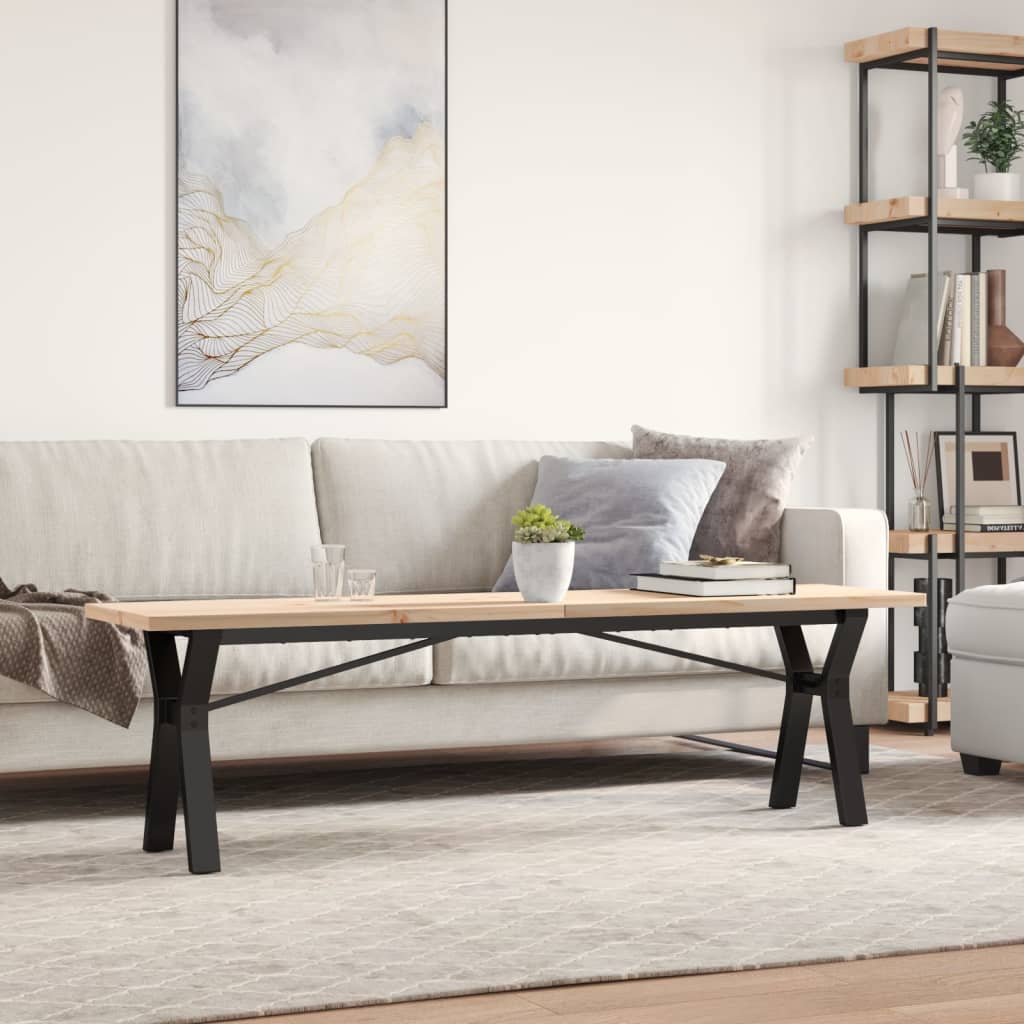 Salongbord Y-Ramme 160X40X45,5 Cm Heltre Furu Og Stål