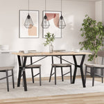 Spisebord Y-Ramme 140X80X75,5 Cm Heltre Furu Og Stål
