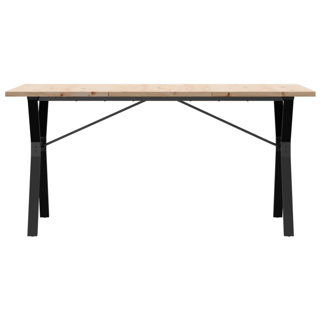 Spisebord Y-Ramme 140X80X75,5 Cm Heltre Furu Og Stål