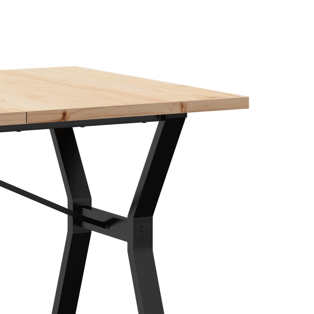 Spisebord Y-Ramme 140X80X75,5 Cm Heltre Furu Og Stål