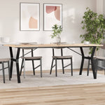 Spisebord Y-Ramme 200X100X75,5 Cm Heltre Furu Og Stål