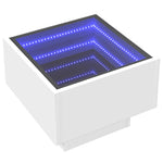 Sidebord Led Hvit 40X40X30 Cm Konstruert Tre